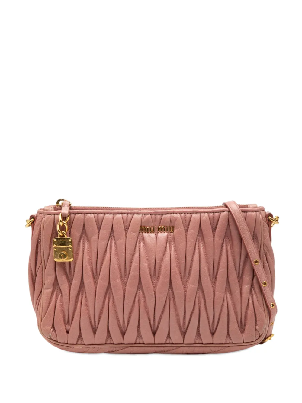 Miu Miu Pre-Owned 2010-2025 Nappa Matelasse Lux Charm shoulder bag - Rosa