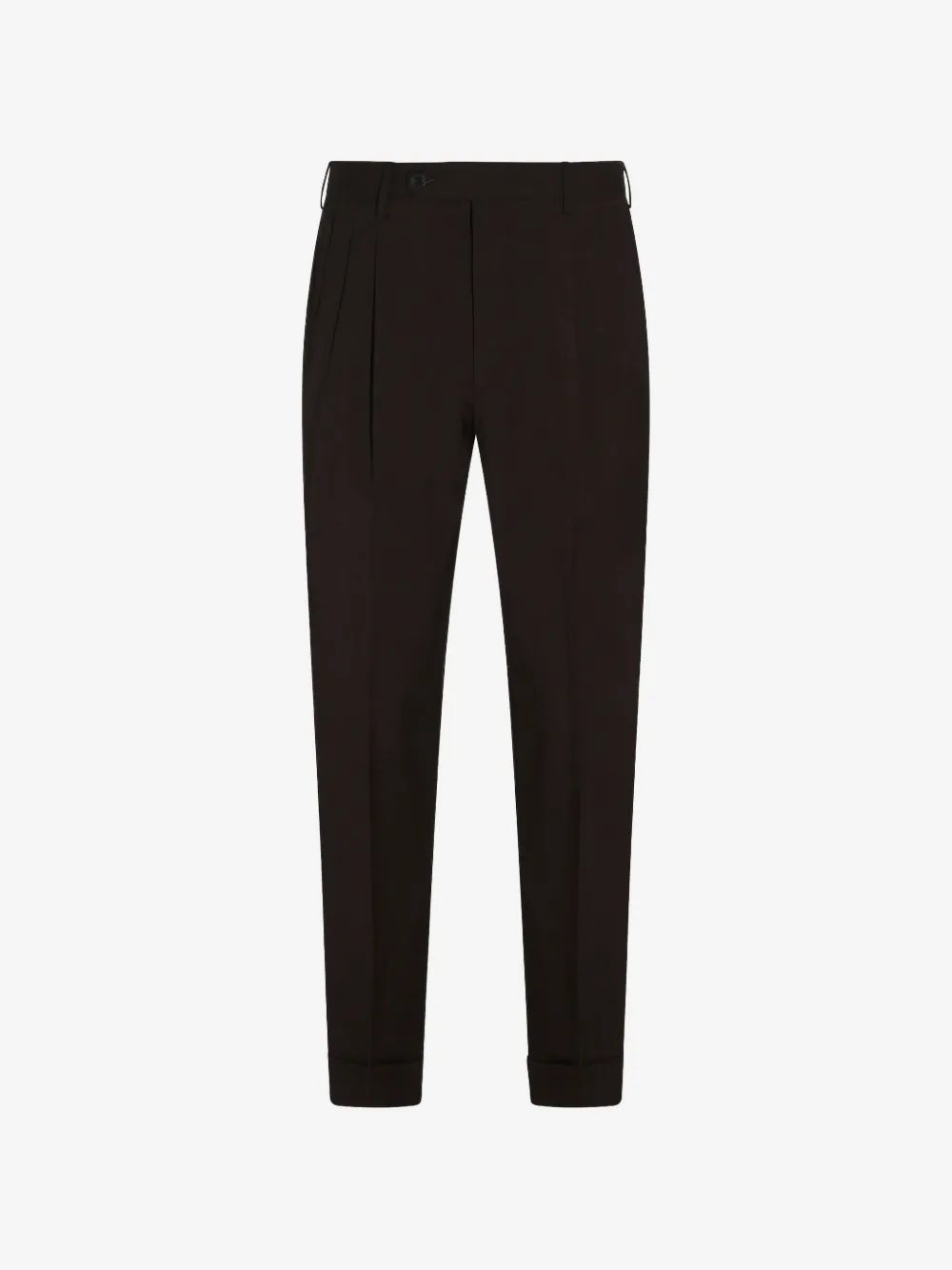 GTA  Pantalone button-fastening pleated roll-up cotton trousers | Brown | Image 1