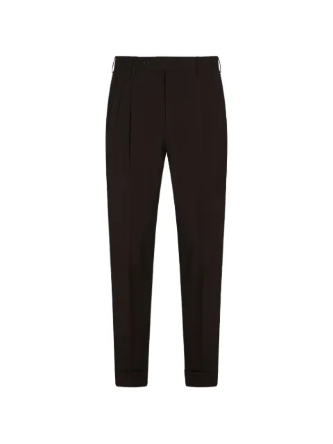 GTA  Pantalone button-fastening pleated roll-up cotton trousers