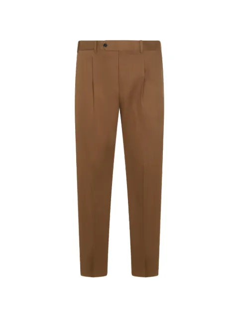 PT Torino button-fastening pleated cotton trousers