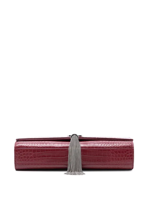 Saint Laurent クロコエンボスレザーケイトタッセルショルダー Saint Laurent Pre-Owned 2017 ミディアム クロコエンボスレザー