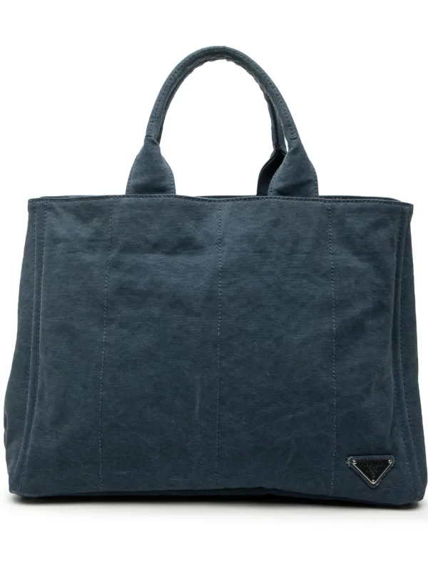 PRADA カナパ デニム ハンドバッグ Prada Pre-Owned 2013-2026 デニム ハンドバッグ | ブルー | FARFETCH JP