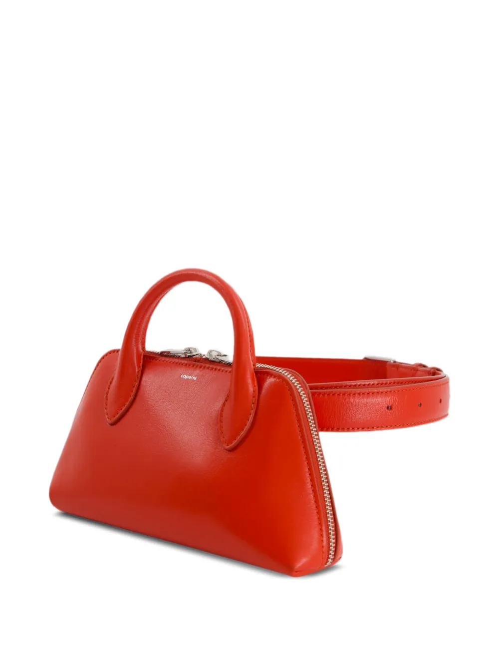 Coperni Leren shopper met logoprint Rood