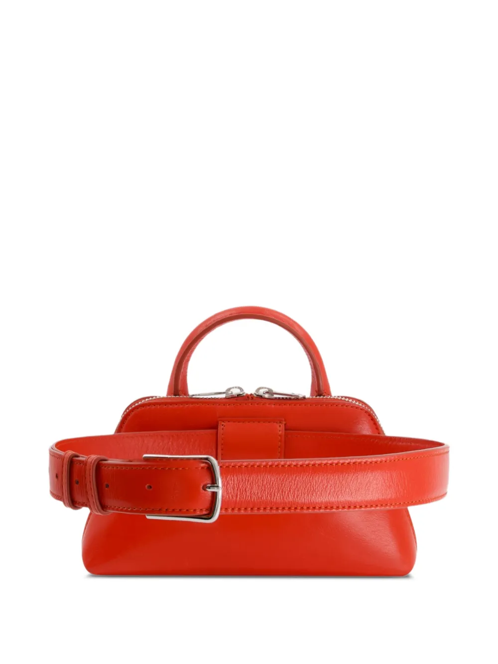 Coperni Leren shopper met logoprint Rood