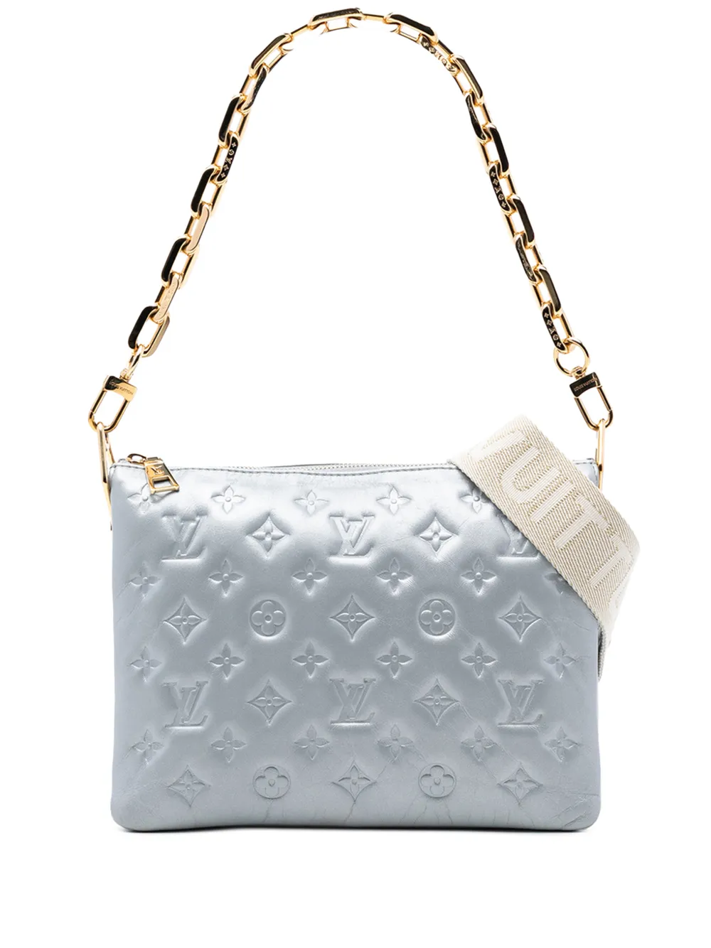 Louis Vuitton Pre-Owned 2021-2025 Monogram Embossed Puffy Lambskin Coussin PM satchel - Argento