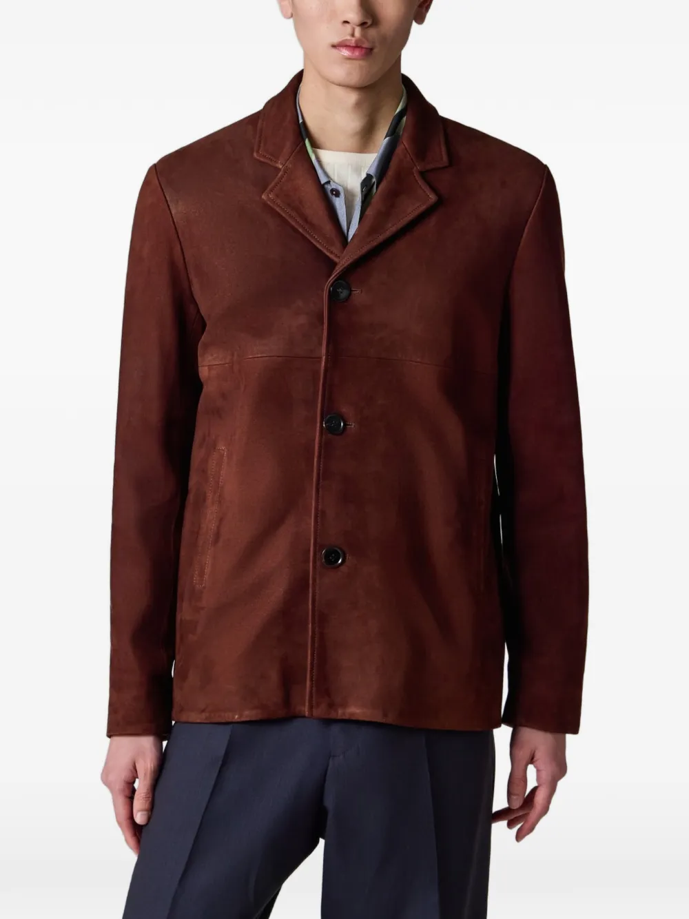 Paul Smith suede buttoned jacket - Marrone