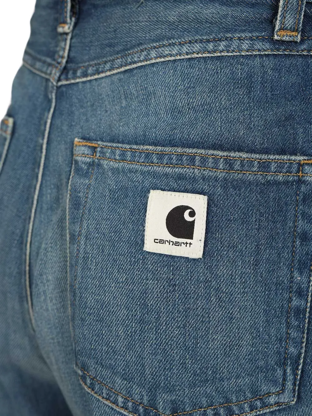 Carhartt WIP Alta denim shorts met plooien Blauw