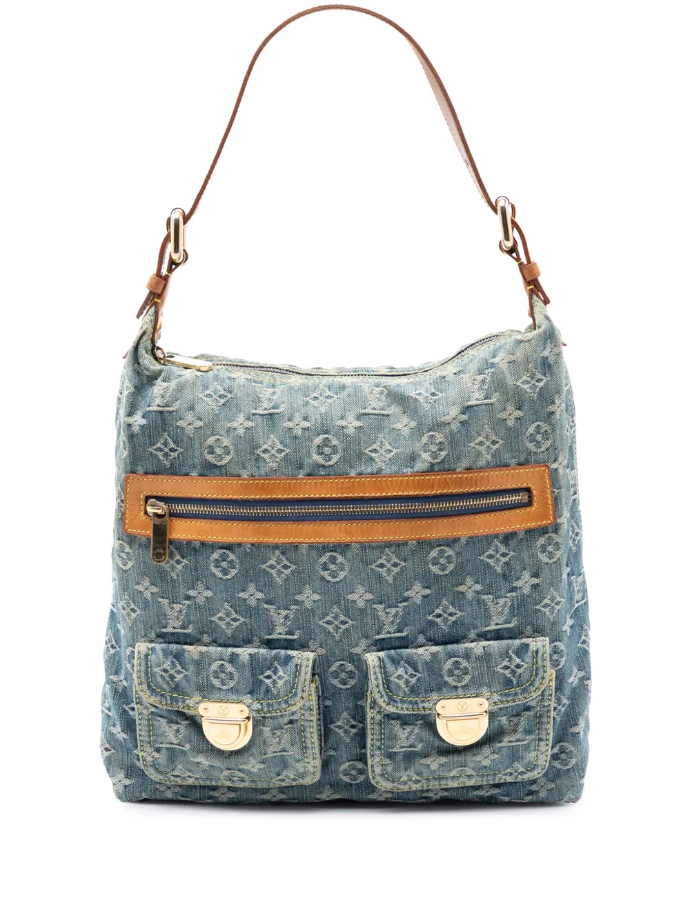 Louis Vuitton Pre-Owned 2008 Monogram Denim Baggy GM shoulder bag - Blu