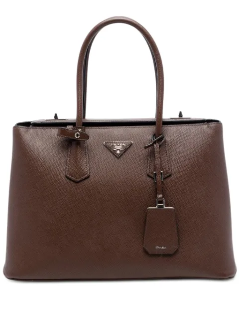 Prada Pre-Owned sac à bandoulière Cuir Turnlock Twin en cuir Saffiano (2010-2025)