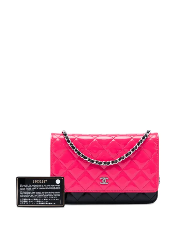 CHANEL Pre-Owned 2019 ココマーク バイカラー マトラッセ パテント 