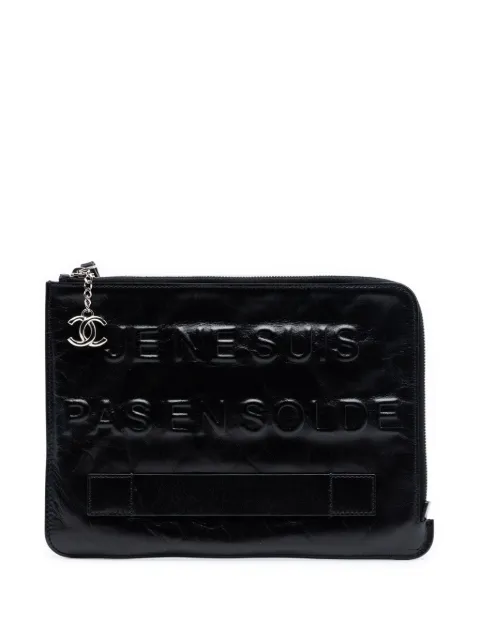 CHANEL Pre-Owned bolsa de mano Je Ne Suis Pas En Solde de piel de becerro envejecida 2014-2015