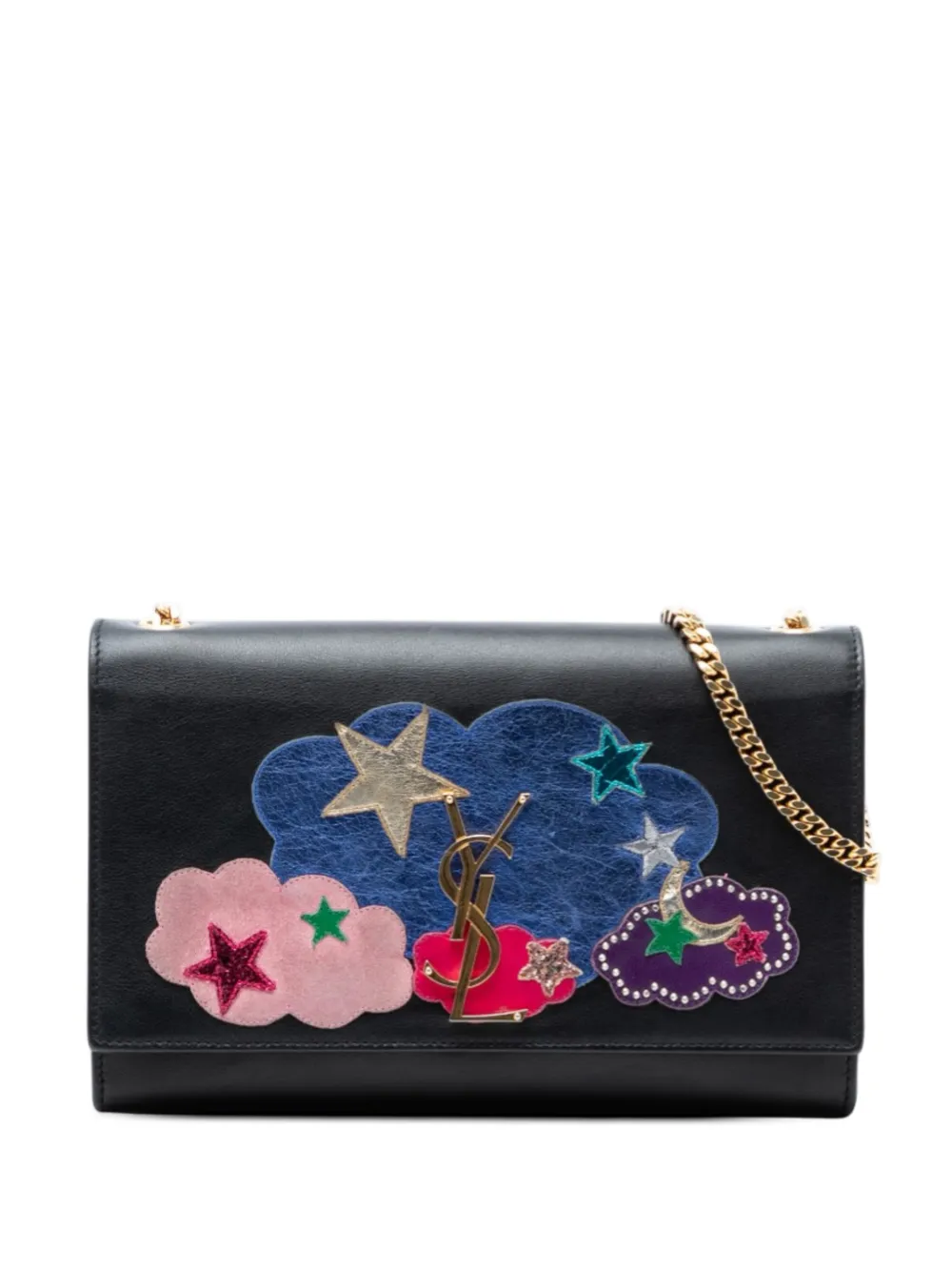 Saint Laurent Pre-Owned 2016 Medium Lambskin Cloud Star Patchwork Monogram Kate crossbody bag - Schwarz