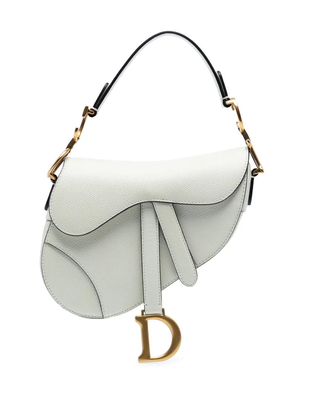Christian Dior Pre-Owned 2020 Mini Grained Calfskin Saddle Bag satchel - Bianco