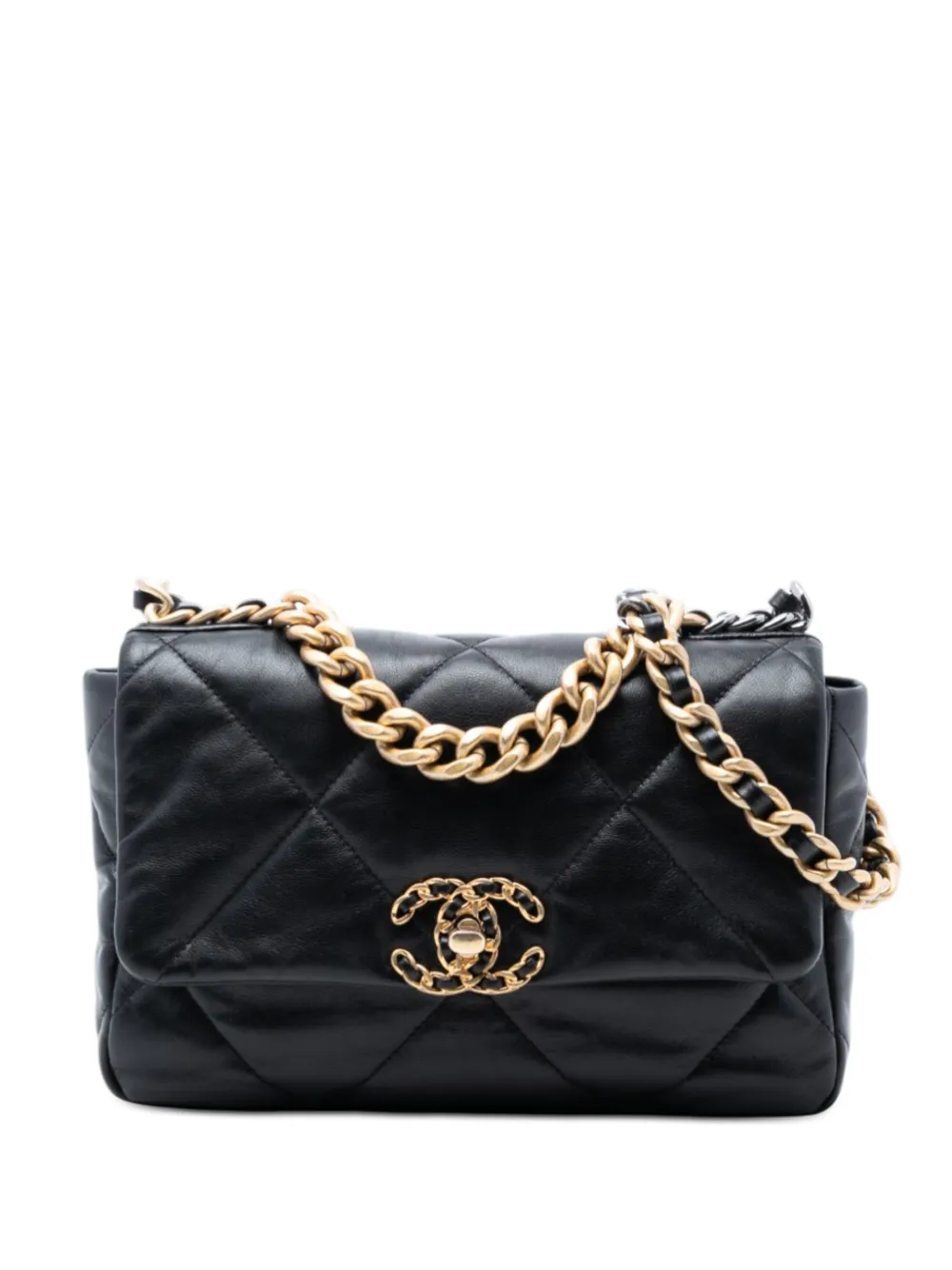 CHANEL Pre-Owned 2020 Medium Lambskin 19 Flap satchel - Nero