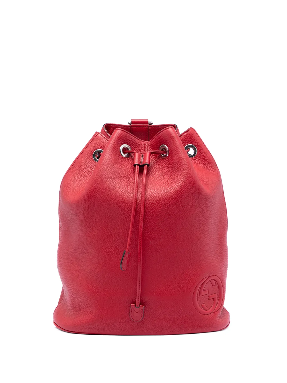 Gucci Pre-Owned 2016-2026 Small Pebbled Calfskin Soho Drawstring backpack - Rosso