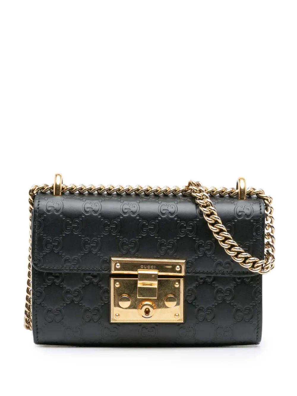 Gucci Pre-Owned 2016-2025 Small Guccissima Padlock crossbody bag - Nero