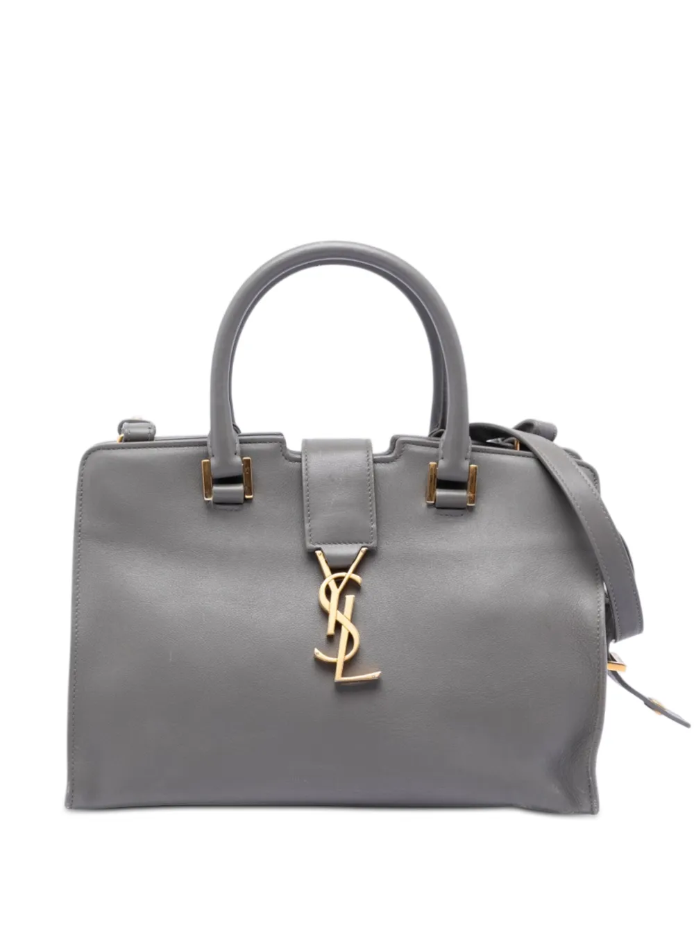 Saint Laurent Pre-Owned 2016 Baby Leather Monogram Downtown Cabas satchel - Grau