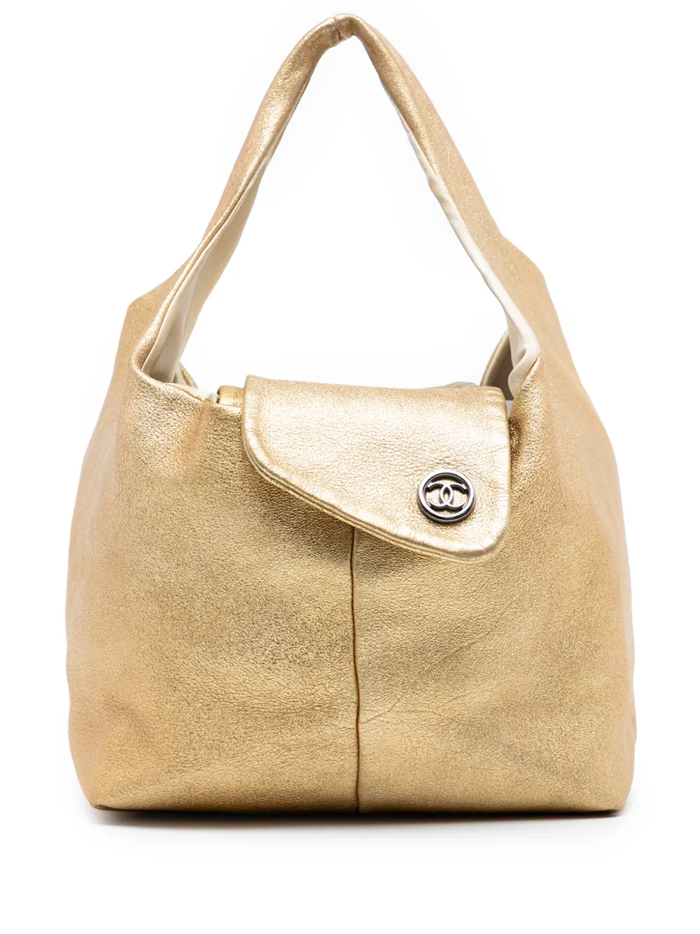 CHANEL Pre-Owned 2006-2008 CC Metallic Lambskin Hobo handbag - Gold