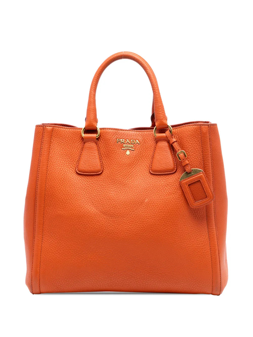 Prada Pre-Owned 2013-2025 Vitello Daino Open Convertible Tote satchel - Orange