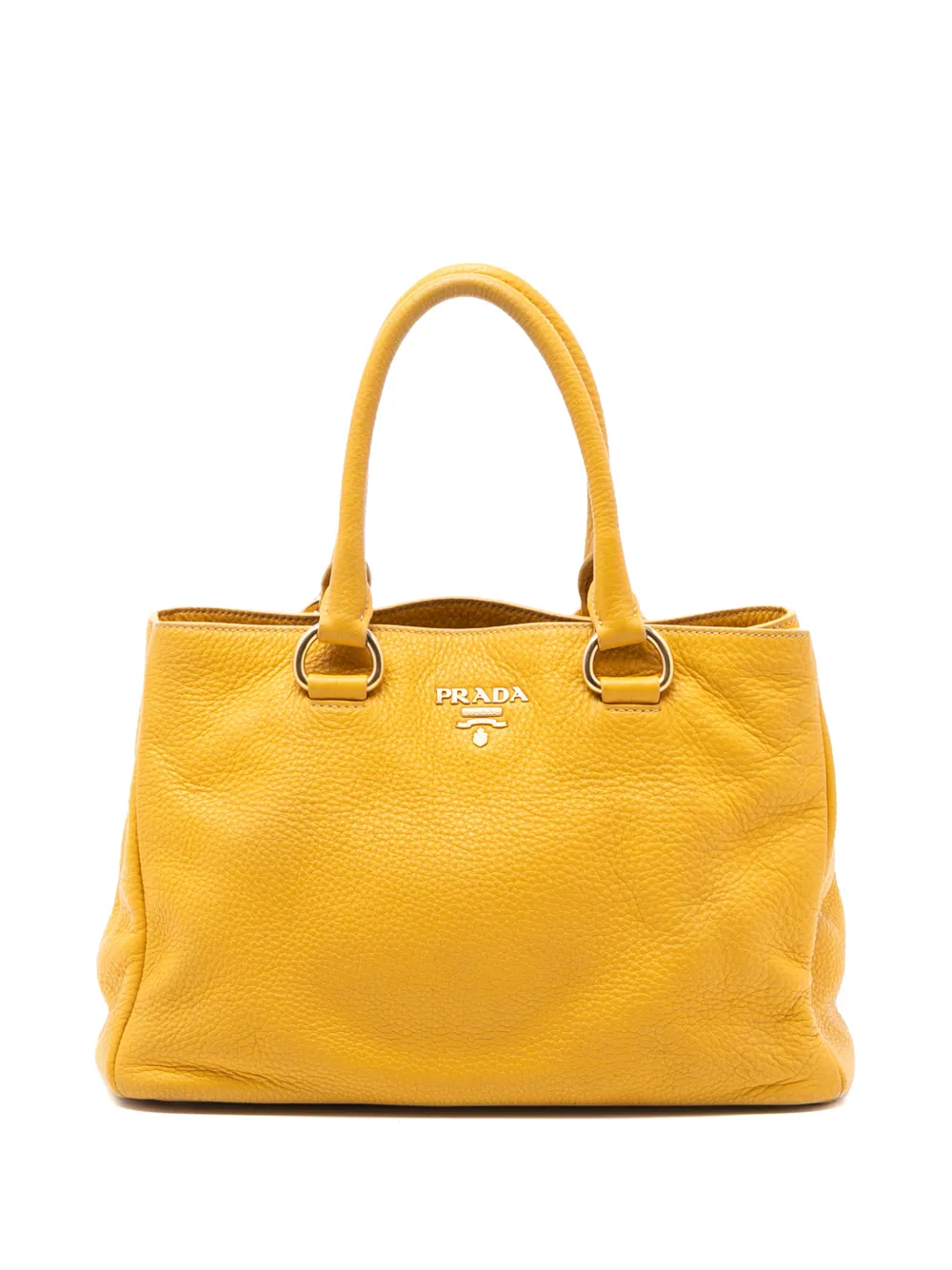 Prada Pre-Owned 2000-2025 Vitello Daino Open Convertible Tote satchel - Giallo