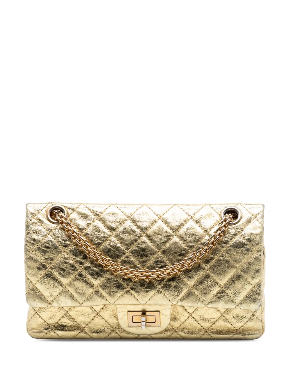 CHANEL Pre-Owned 2006-2008 Quilted Metallic Aged Calfskin Reissue 2.55 Double Flap 225 shoulder bag - Oro