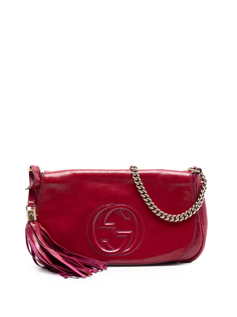 Gucci Pre-Owned 2016-2026 Medium Patent Soho Chain Flap crossbody bag - Rosa