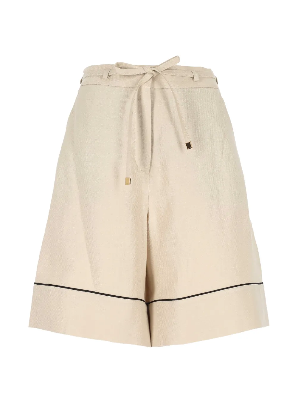 Agnona piped tie-waist shorts - Toni neutri