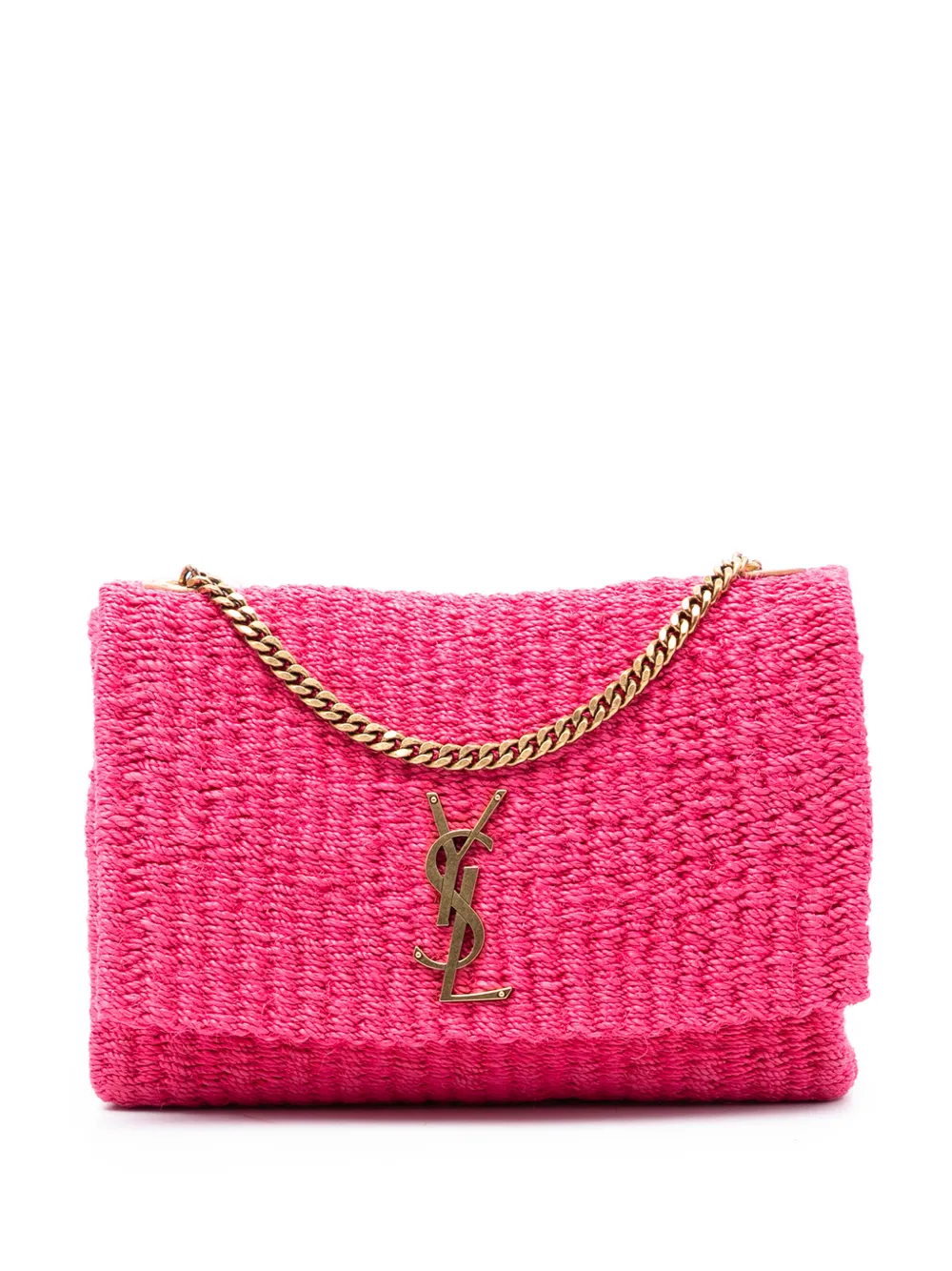 Saint Laurent Pre-Owned 2023 Medium Raffia Monogram Kate crossbody bag - Pink