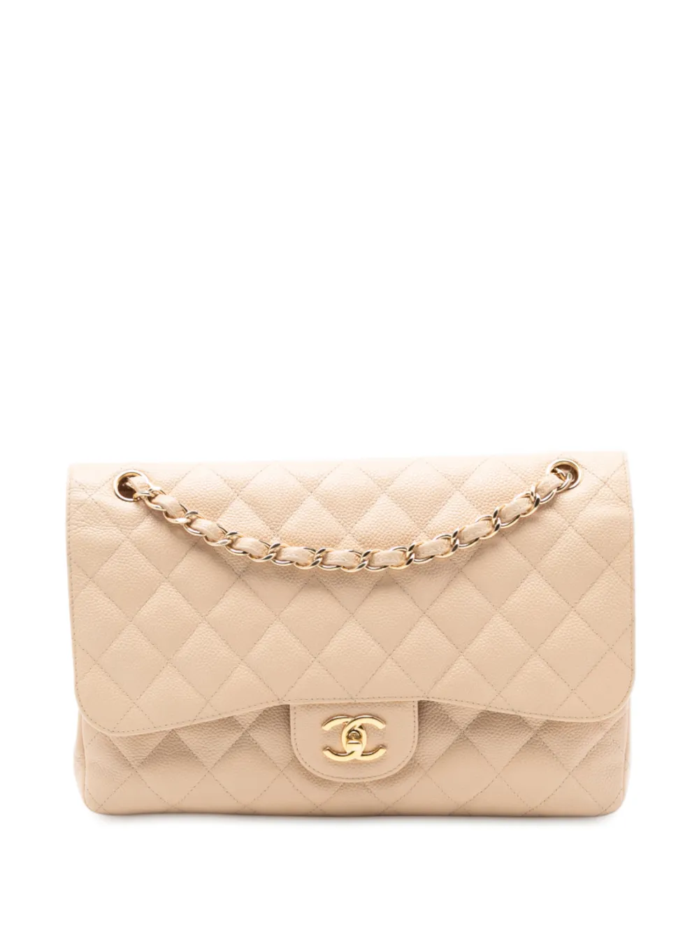 CHANEL Pre-Owned 2012 Jumbo Classic Caviar Double Flap shoulder bag - Marrone