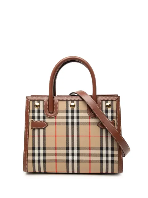 Burberry Pre-Owned 2018-2023 House Check Canvas Title satchel