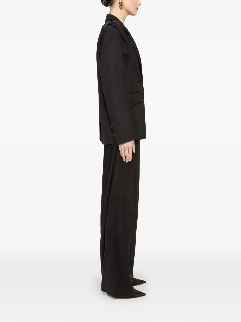 NISSA Oversized geplooide blazer Zwart
