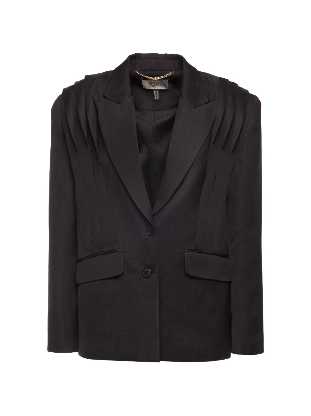NISSA oversized pleated blazer - Black