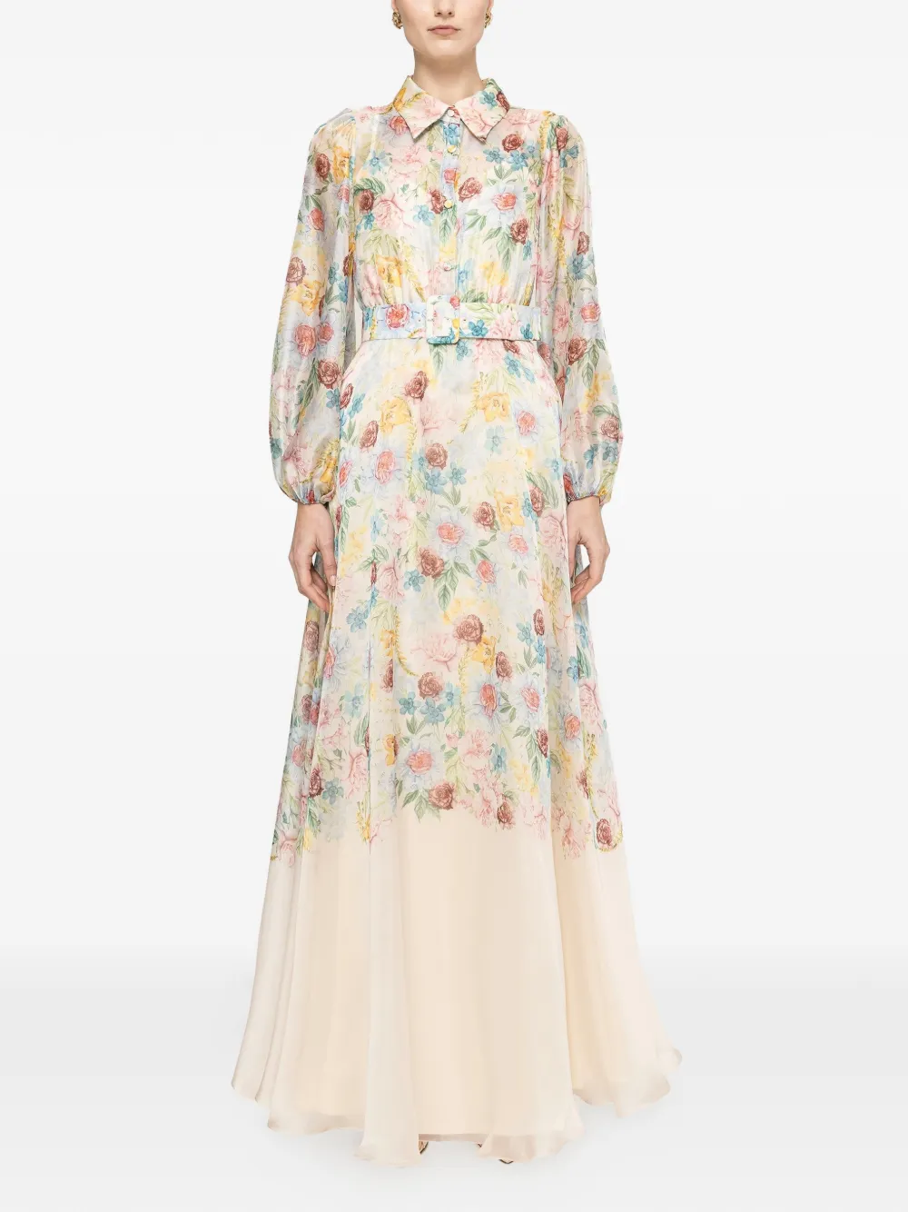 NISSA printed midi dress - Neutrals