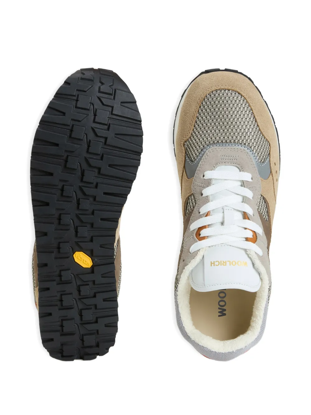 Woolrich Gravel sneakers met suède vlakken Beige