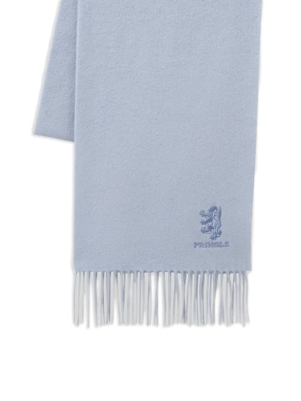 Pringle of Scotland Lamlswollen sjaal met franje Blauw