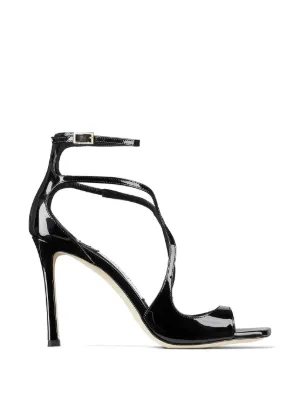 Jimmy Choo Sandália Azia Com Bico Quadrado e Salto 95mm | Preto
