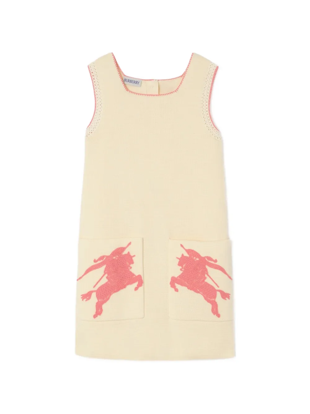 Burberry Kids equestrian knight crochet A-line dress - Toni neutri