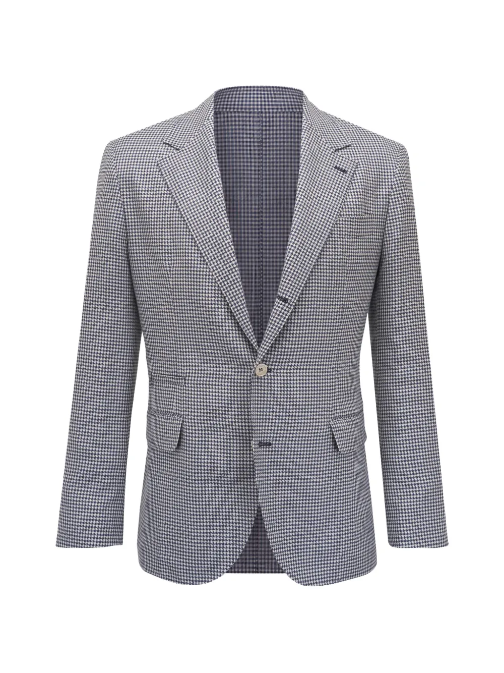 Brunello Cucinelli houndstooth button blazer - Blu