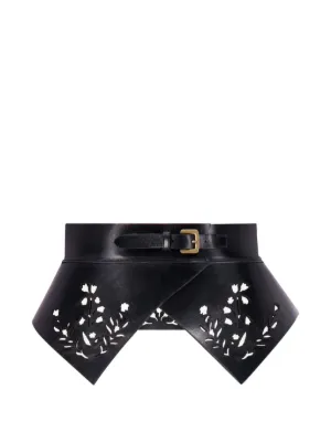レディース Alexander McQueen コルセット ベルト ブラック レザー
