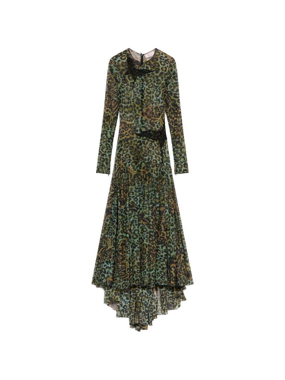 Blumarine lace leopard-print dress - Verde