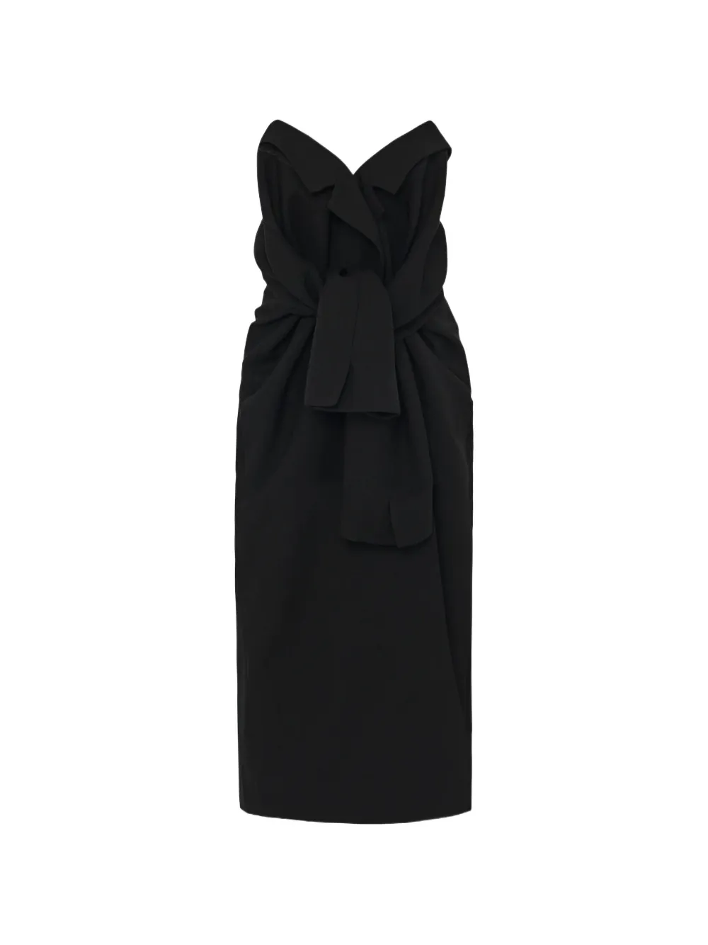 The Row draped midi dress - Nero