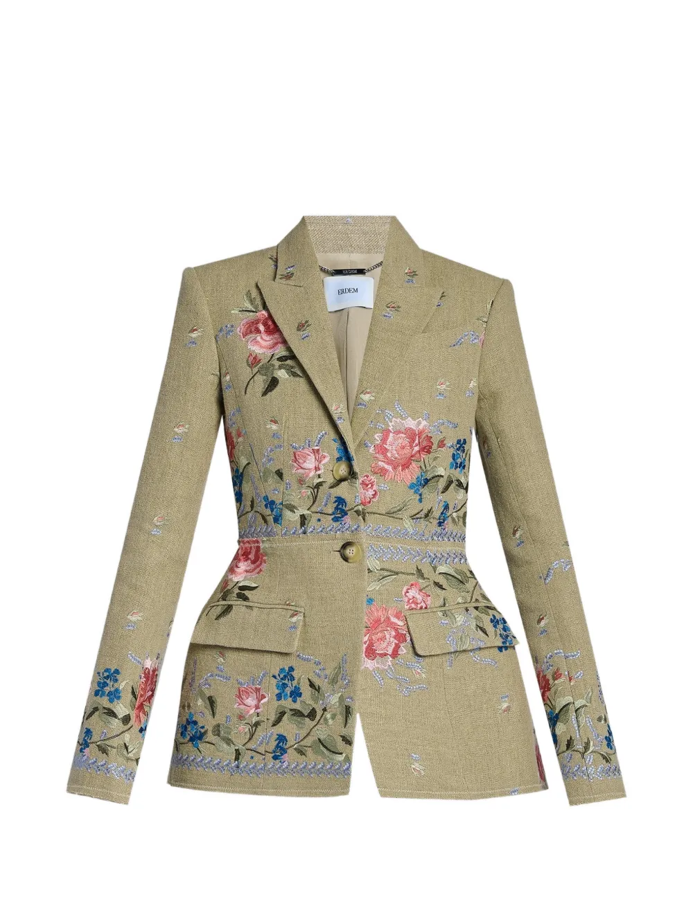 ERDEM floral embroidered blazer - Verde