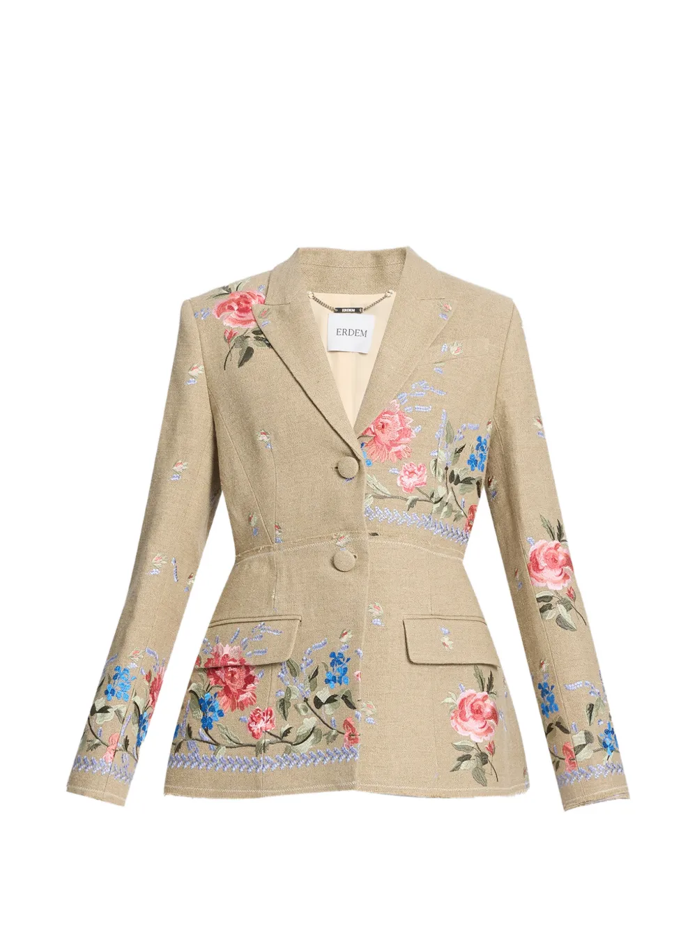 ERDEM floral embroidered blazer - Verde