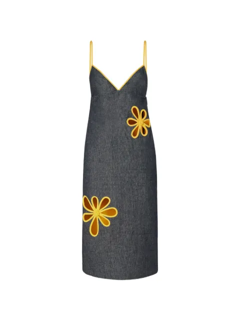 FENDI flower-appliqué midi dress