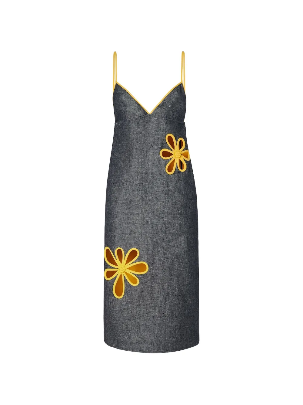 FENDI Midi-jurk met bloem-applicatie Blauw