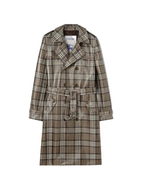 Burberry checked belted coat
