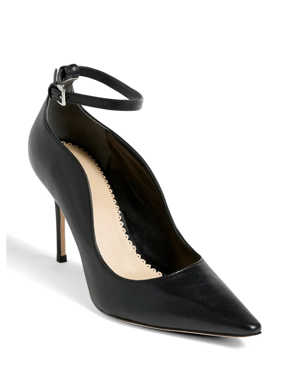 Cinq A Sept Riley Soft Curve pumps met puntige neus en enkelbandje Zwart
