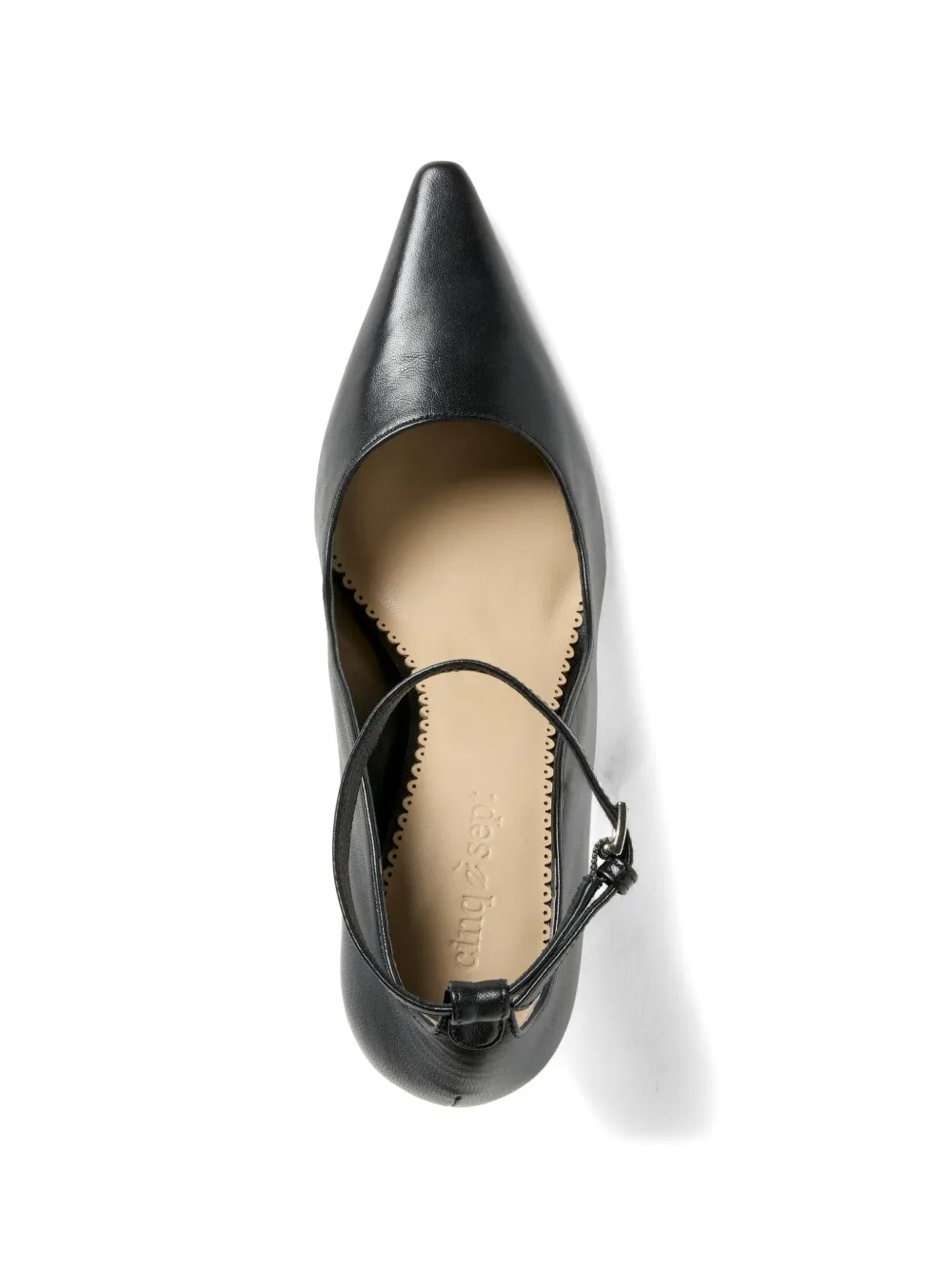 Cinq A Sept Riley Soft Curve pumps met puntige neus en enkelbandje Zwart