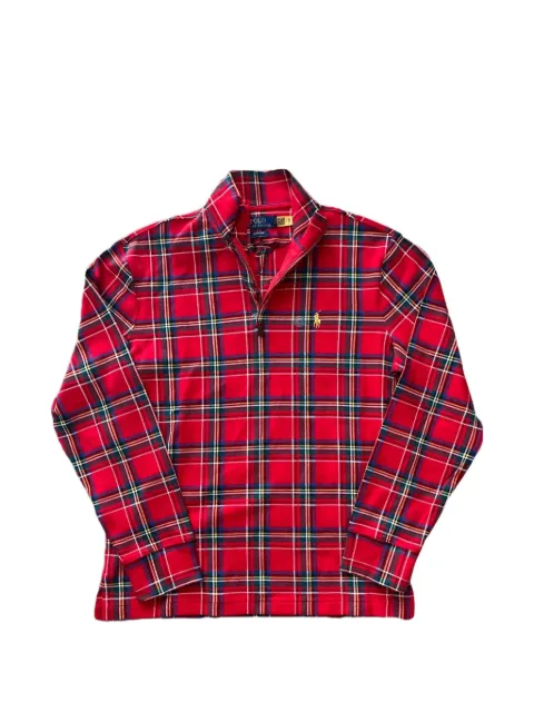 Polo Ralph Lauren Kariertes Sweatshirt mit kurzem Reißverschluss