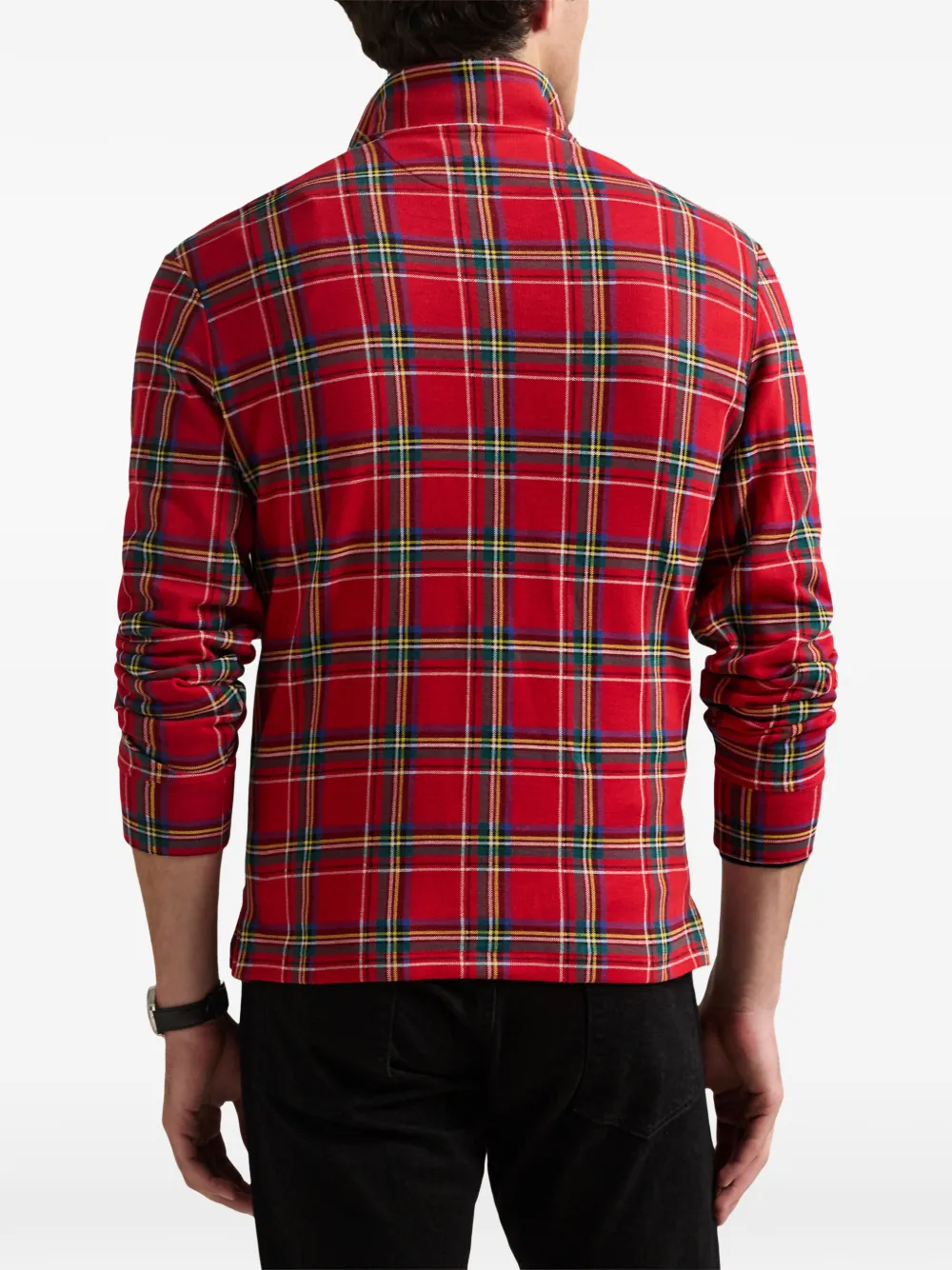 Polo Ralph Lauren Geruite sweater met halve rits Rood